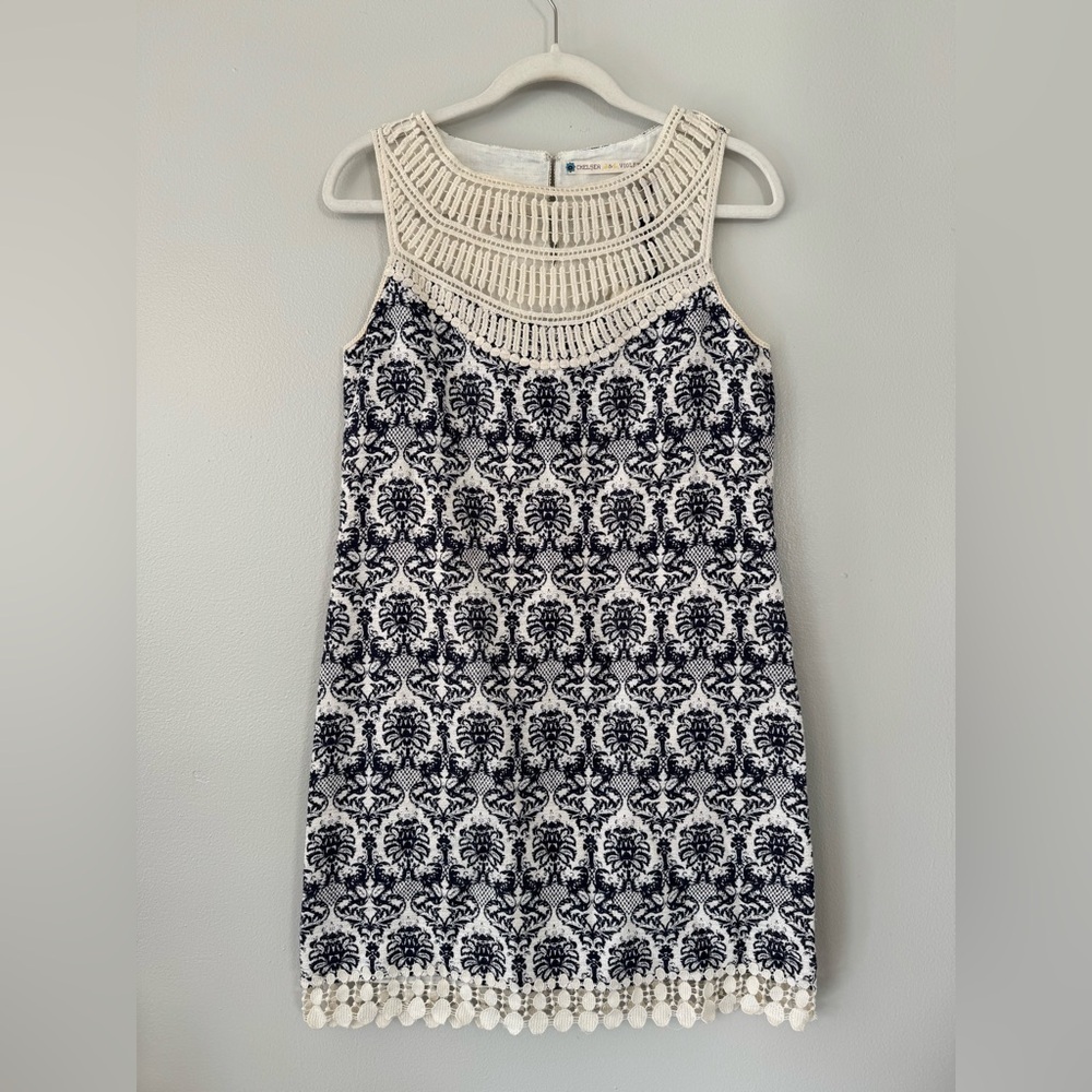 Chelsea & Violet Crochet Trim Mini Dress